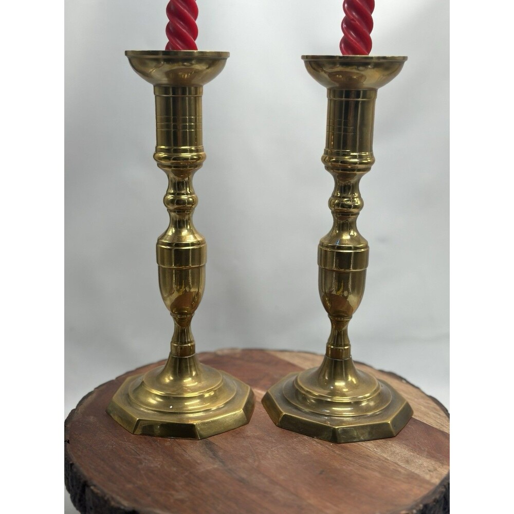 Solid Brass Candlestick Holders Wedding Decor Mantle